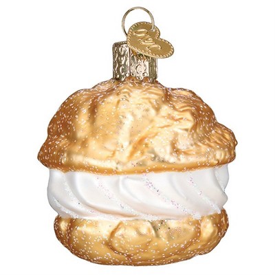 Old World Christmas Glass Blown Ornament for Christmas Tree, Cream Puff