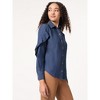 Jones New York Button-Front Ruffle Sleeve Denim Shirt - 2 of 3