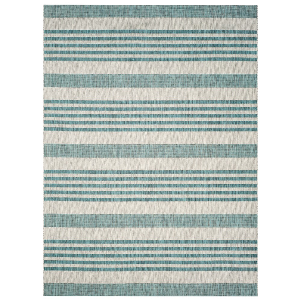 8'X11' Rectangle Dudley Patio Rug Gray/Blue - Safavieh