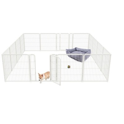 FXW Homeplus Indoor Dog Playpen - Stress-Free and Safe Play, 32 Inch 16 Panels for Puppy and Small Dogs, White│Patented