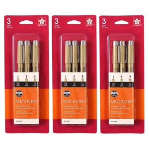 Sakura Pigma Micron Pen Fineliner Black Ink 3/Bundle (SAK50057-3) - 1 of 3