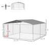 Resenkos Dog Kennel,Outdoor Dog Kennel Galvanized Steel Fence with Cover Secure Lock Mesh Sidewalls for Backyard 15' x 15' x 7.5' Silver - 3 of 4