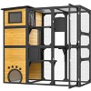 Large 4-Tier Cat Catio Outdoor Enclosure, Weatherproof Cat House with Window Attachment, Platforms & Resting Rooms, Brown - ModernLuxe - 2 of 4