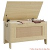 Living Room Storage Chest, Rattan Toy Chest, 30" Wooden Storage Bench with Safety Hinge, Blanket Chest, Entryway Bench, Supports 350 lb, Storage Trunk - 2 of 4