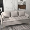 Garvee 63.8-Inch 3-Seat Sofa with Lift-Up Storage, Memory Foam Cushions, Faux Leather, 5 Pillows, Stylish Living Room Couch - 2 of 4