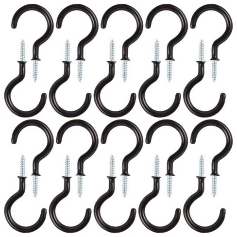 20 Piece Cup Hooks Ceiling Hook 2 75 Rubber Coated Screw Hooks For Hanging Coffee Tea Cups Plants Black Target