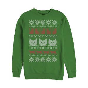 Men's Lost Gods Ugly Christmas Cat Sweatshirt - 1 of 3