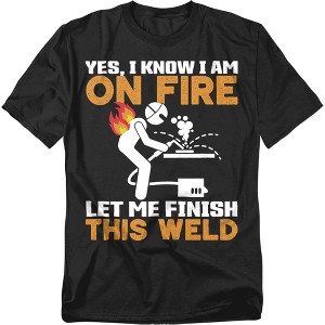 Men's On Fire Finish This Weld Funny Welding T-Shirt - 1 of 4