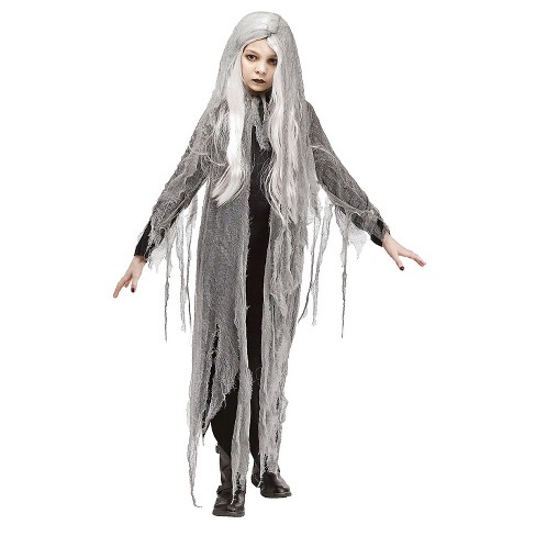 Fun World Girls' Zombie Ghost Dress Costume - Size 8-10 - Gray : Target