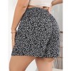 Plus Size Smocked Waist Summer Shorts for Women Casual Pleated Lounge Shorts - 4 of 4