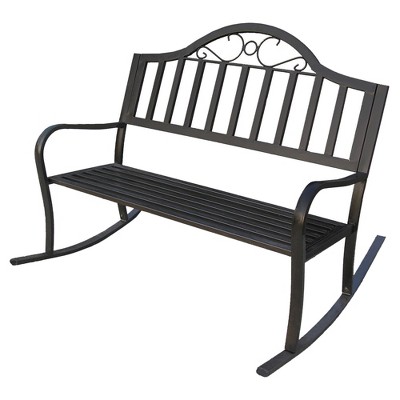 black outdoor bench target