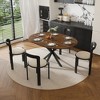 KWPZQEB 42¡å-59¡å Extendable Round Dining Table, Mid Century Modern Wooden Round Table with Carbon Steel X-Shaped Base for Restaurant, Dining Room - 4 of 4
