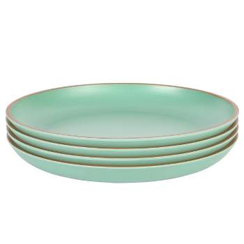 Gibson Home Rockabye 4 Poece 10.7 Inch Melamine Dinner Plate Set In Green