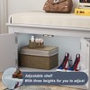 42.7″ Storage Bench w/4 Doors and Adjustable Shelves,ShoeBench w/Removable Cushion & Seating for Entryway Living Room,White - 4 of 4