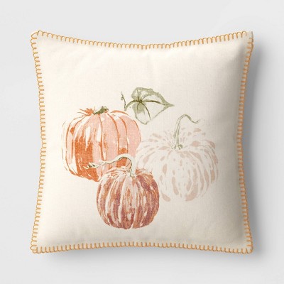 Pumpkin Square Throw Pillow Cream/Orange - Threshold™