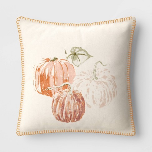 Pumpkin Square Throw Pillow Cream/Orange - Threshold™ - image 1 of 4
