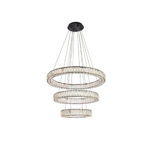 Elegant Lighting Monroe 3 - Light Chandelier in  Black - 1 of 4