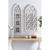Wood 6 Slot Wall Photo Frame with Window Arch Shape Light Brown - Olivia & May: Horizontal Multi-Photo Display, Glass Glazing, D Ring Mount - 2 of 4