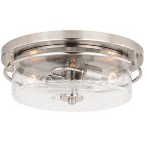 VAXCEL Addison 15-in W Satin Nickel Flush Mount Ceiling Light Fixture Clear Glass - 1 of 4