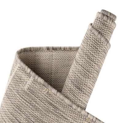 Gray Square Synthetic Outdoor Washable Area Rug