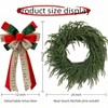 24 Inch Norfolk Pine Wreath Real Winter Holiday Green Front Door Outdoor Weatherproof Decoration with Large Merry Bow - 3 of 4