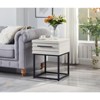 NicBex Modern Wood Texture Storage End Table with Black Metal Base,Natural Side Table,Coffee Table for Bedroom,Living Room - 2 of 4