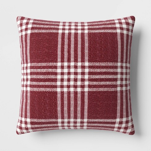 Burgundy plaid pillows hotsell