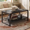 Vividwood 40" Rectangle Coffee Table with Storage Shelf – 2-Tier Farmhouse Wooden Center Table for Living Room - 4 of 4