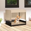 Tangkula Outdoor Dog Shelter w/Cushioned Bed & Removable Sunproof Canopy Raised Legs - 3 of 4