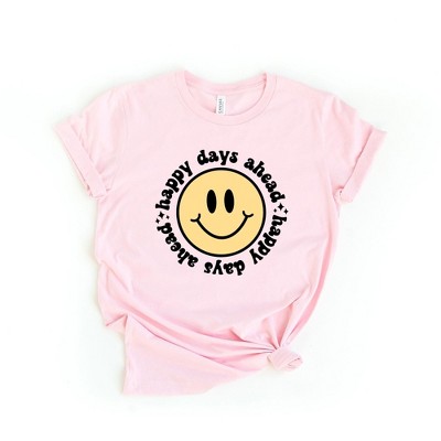 Simply Sage Market Women's Happy Days Ahead Smiley Face Short Sleeve Graphic Tee