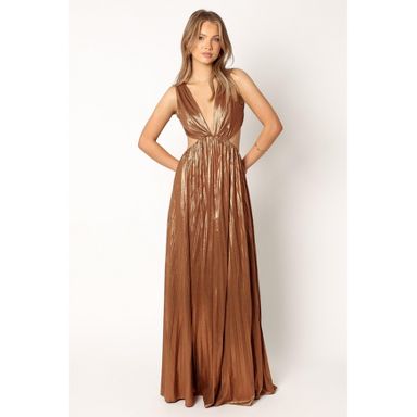 Petal and Pup Womens Shania Pleated Maxi Dress - Bronze S : Target