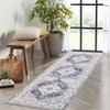 Vintage Floral Distressed Printed Area Rug Low Pile Machine Washable Stain Resistant Non Shedding Non Slip Pet Friendly Floor Mat - 2 of 4
