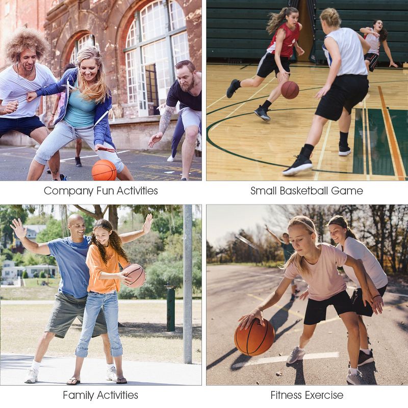 Costway Adjustable Basketball Hoop System Stand Kid Indoor Outdoor Net Goal W/ Wheels, 4 of 11
