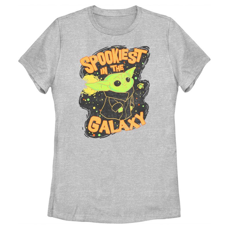 Women's Star Wars The Mandalorian Halloween Grogu Spookiest in Galaxy T-Shirt, 1 of 5