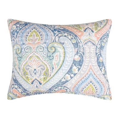 Nadita Full/Queen Reversible Cotton Quilt Set in Pastel Medallion