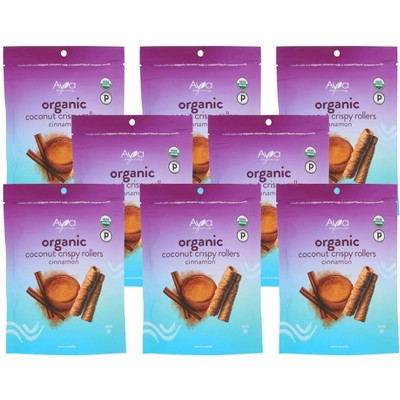 Ava Organics Organic Coconut Crispy Rollers Cinnamon - Case of 8/2.8 oz
