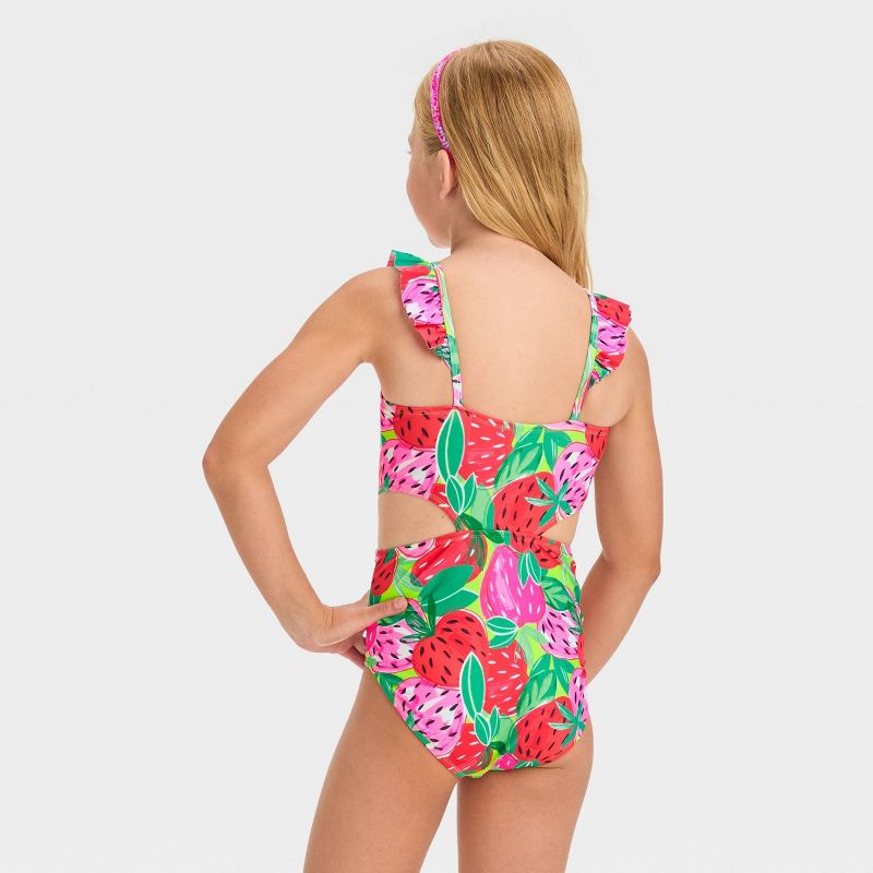 Girls&#39; &#39;Berry Sweet&#39; Fruit Printed One Piece Swimsuit - Cat &#38; Jack&#8482;, 4 of 5