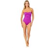 Women's Live In Color Twist Front Shirred One Piece Swimsuit - 4 of 4
