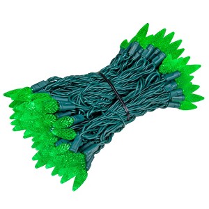Novelty Lights C6 LED Christmas String Lights 100 Strawberry Bulbs (Green Wire, 50 Feet) - 1 of 4