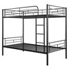 VYNXARIA Twin Over Twin Metal Bunk Bed with Storage - Sleek Black - 3 of 4