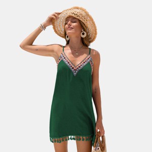 Women's Boho Chic Embroidered Tassel Dress -Cupshe - 1 of 4