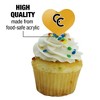 Colorado College Secondary Logo Heart Love Cupcake Picks Toppers Decoration Set of 6 - 3 of 4