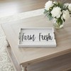 HomeRoots 16" Gray And Black Farm Fresh Serving Tray With Handles - 2 of 4