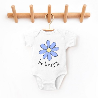 The Juniper Shop Be Happy Flower Baby Bodysuit