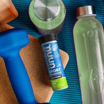 nuun Hydration Sport + Caffeine Drink Vegan Powder - Fresh Lime - 10ct: Electrolyte Tablets