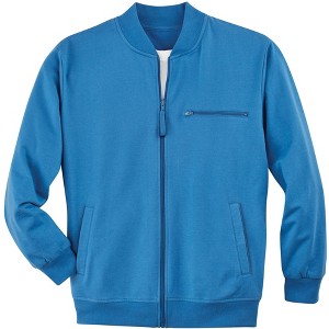 Collections Etc Men's Fleece Zip-Front Long Sleeve Jacket with Pockets - 1 of 4