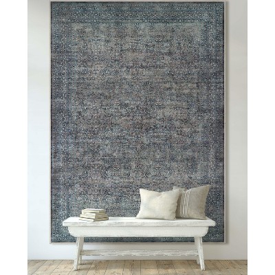 Asha Blue Synthetic Flat Woven 6' x 9' Reversible Area Rug