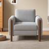 Oversized Accent Chair,Upholstered Single Sofa Chair with Teddy Velvet,Curved Armrests and Wood Legs for Living Room or Bedroom-Masion Boucle - 2 of 4