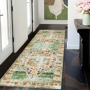 Area Rug, Rugs for Living Room, Non Slip Stain Resistant Kitchen Rug, Vintage Distressed Accent Rug - 1 of 4