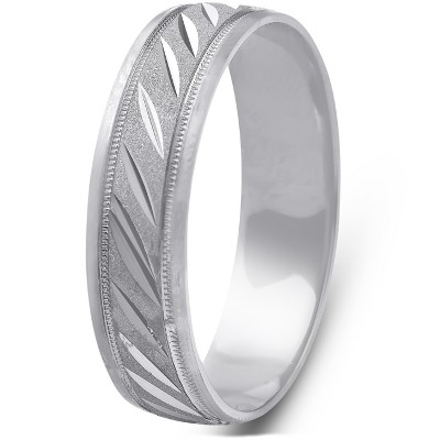 Pompeii3 Mens 10k Black Gold Mens Hand Carved 5mm Wide Ring Wedding Band